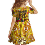 Autism Awareness Australia Hawthorn Hawks Family Matching Mermaid Dress and Hawaiian Shirt Aboriginal Indigenous Art