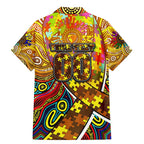 Autism Awareness Australia Hawthorn Hawks Family Matching Mermaid Dress and Hawaiian Shirt Aboriginal Indigenous Art