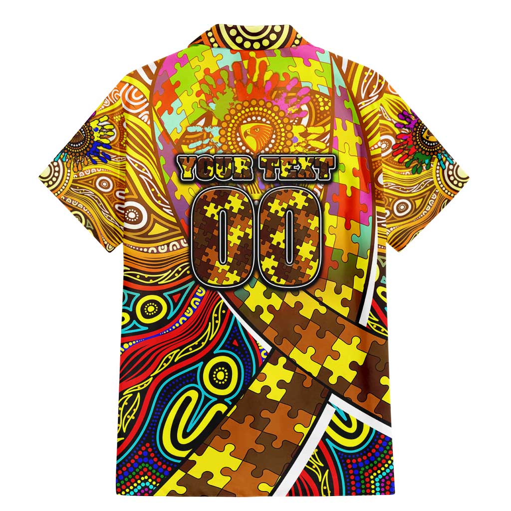 Autism Awareness Australia Hawthorn Hawks Family Matching Mermaid Dress and Hawaiian Shirt Aboriginal Indigenous Art
