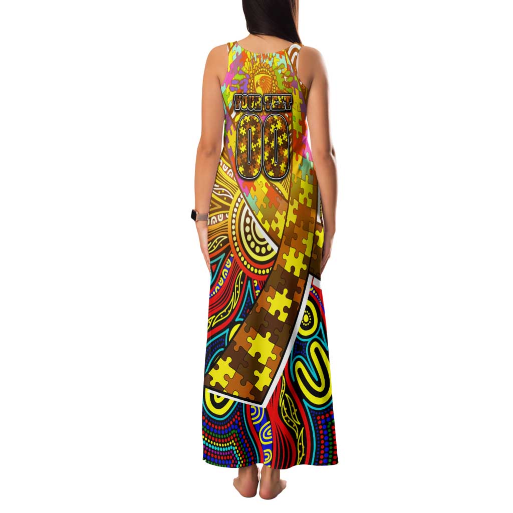 Autism Awareness Australia Hawthorn Hawks Family Matching Tank Maxi Dress and Hawaiian Shirt Aboriginal Indigenous Art
