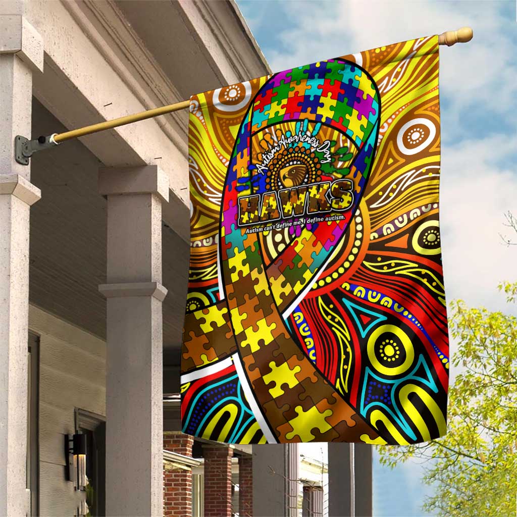 Autism Awareness Australia Hawthorn Hawks Garden Flag Aboriginal Indigenous Art
