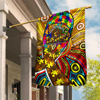Autism Awareness Australia Hawthorn Hawks Garden Flag Aboriginal Indigenous Art