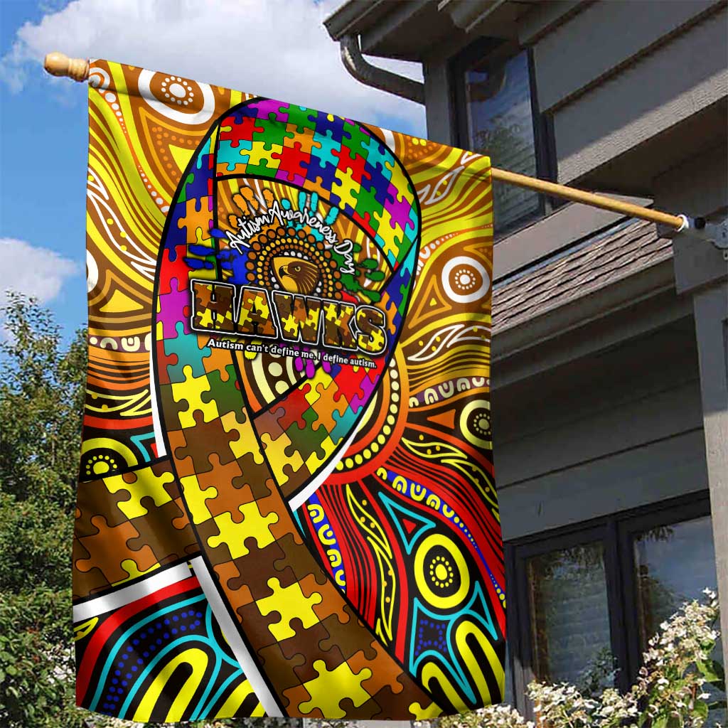 Autism Awareness Australia Hawthorn Hawks Garden Flag Aboriginal Indigenous Art