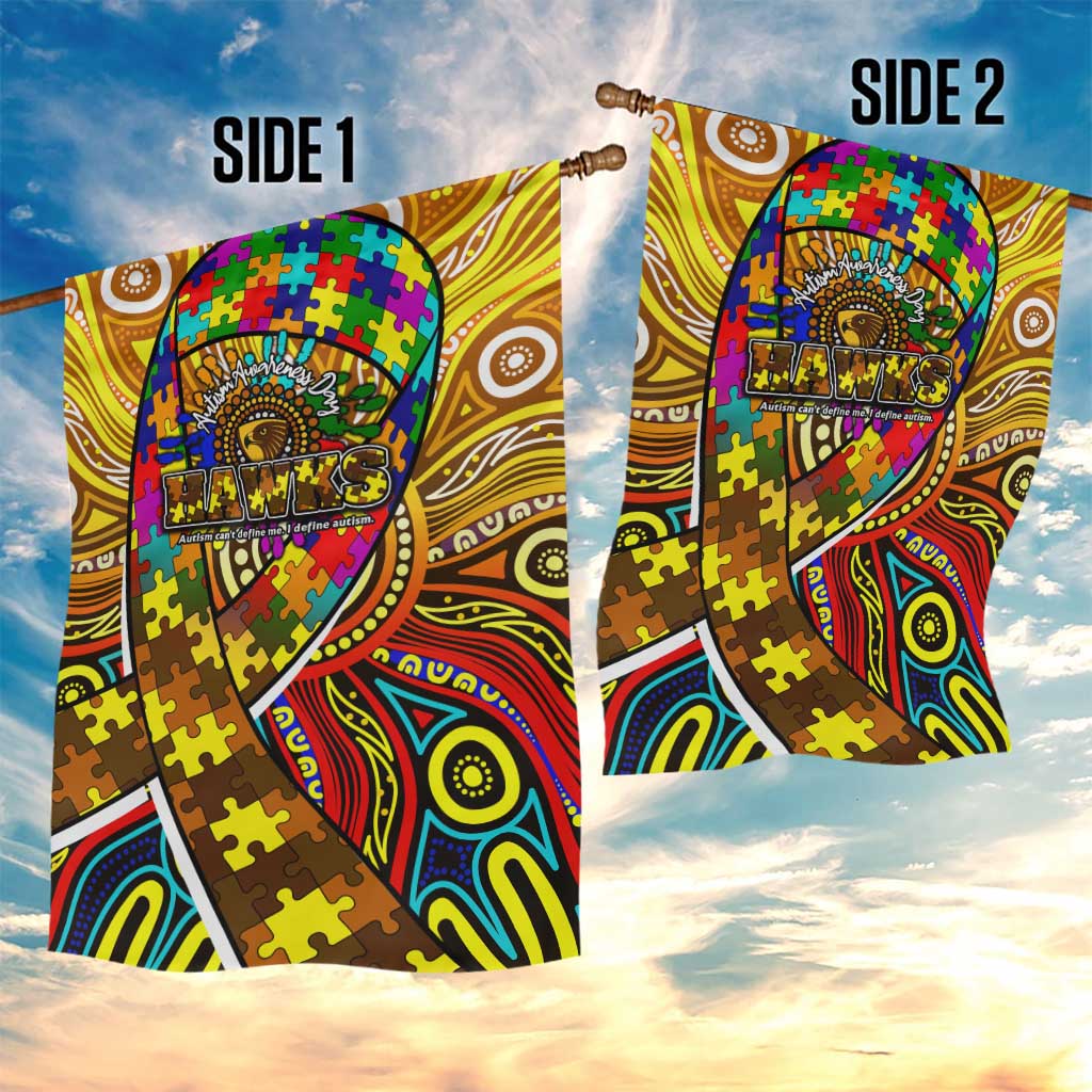 Autism Awareness Australia Hawthorn Hawks Garden Flag Aboriginal Indigenous Art