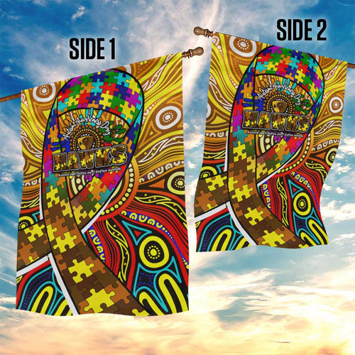 Autism Awareness Australia Hawthorn Hawks Garden Flag Aboriginal Indigenous Art
