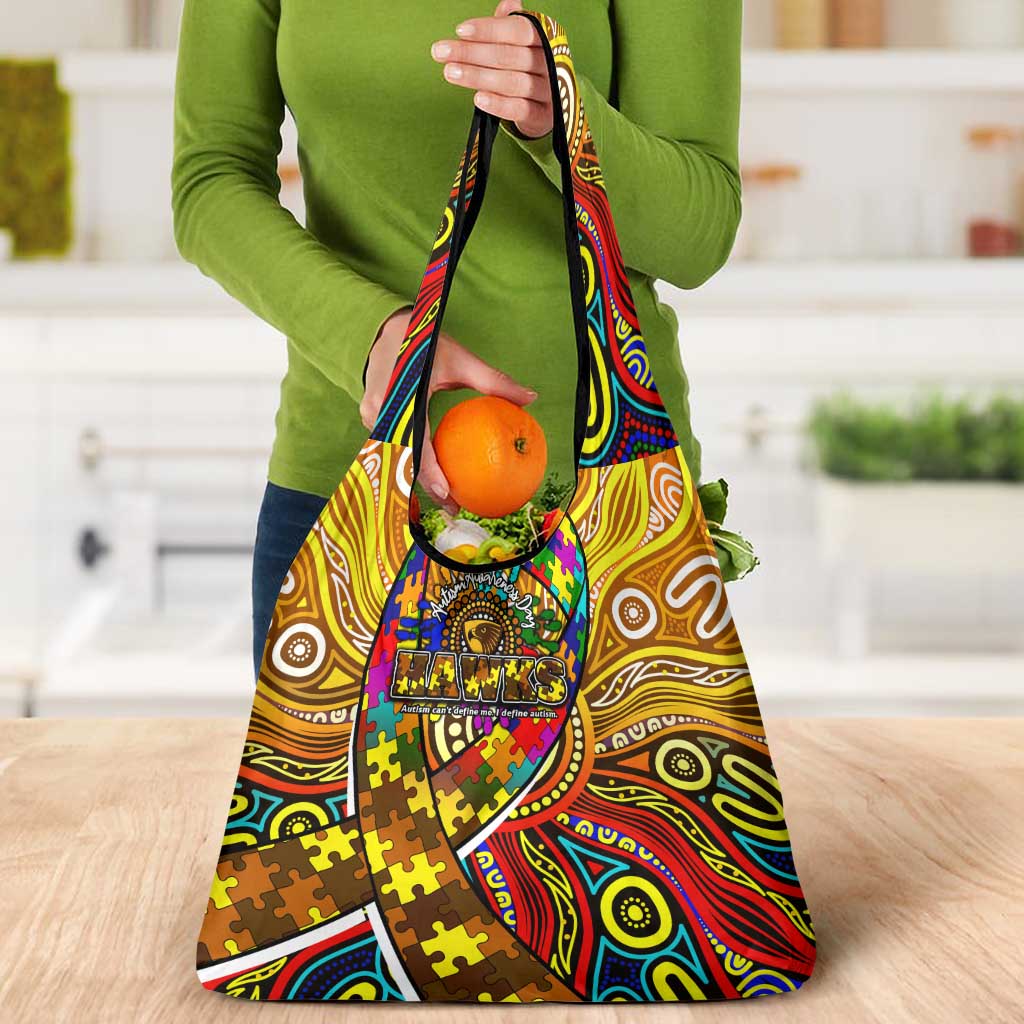 Autism Awareness Australia Hawthorn Hawks Grocery Bag Aboriginal Indigenous Art