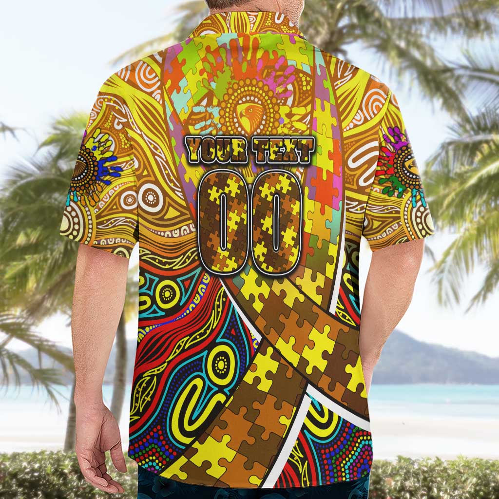 Autism Awareness Australia Hawthorn Hawks Hawaiian Shirt Aboriginal Indigenous Art
