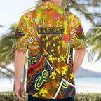 Autism Awareness Australia Hawthorn Hawks Hawaiian Shirt Aboriginal Indigenous Art