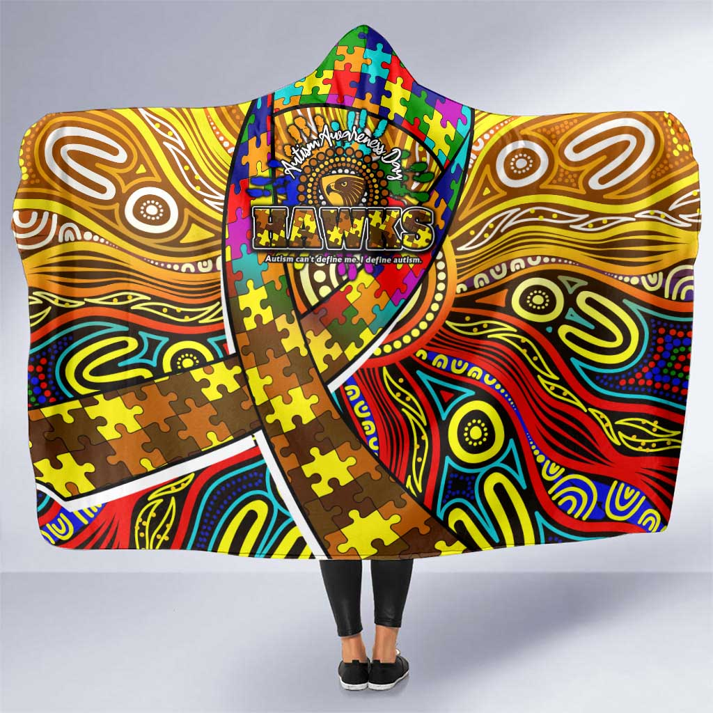Autism Awareness Australia Hawthorn Hawks Hooded Blanket Aboriginal Indigenous Art