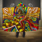 Autism Awareness Australia Hawthorn Hawks Hooded Blanket Aboriginal Indigenous Art