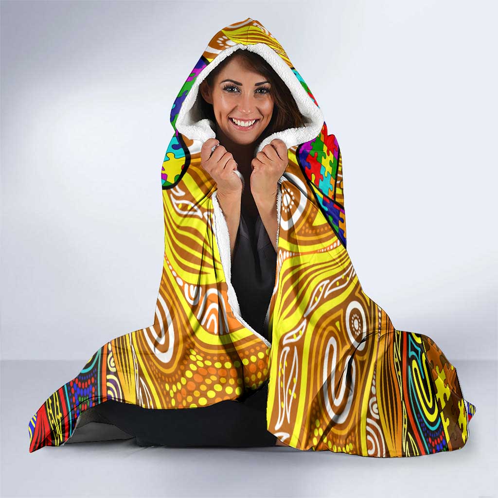 Autism Awareness Australia Hawthorn Hawks Hooded Blanket Aboriginal Indigenous Art