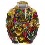 Autism Awareness Australia Hawthorn Hawks Hoodie Aboriginal Indigenous Art