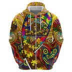 Autism Awareness Australia Hawthorn Hawks Hoodie Aboriginal Indigenous Art