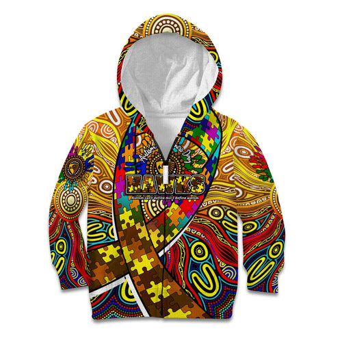 Autism Awareness Australia Hawthorn Hawks Kid Hoodie Aboriginal Indigenous Art