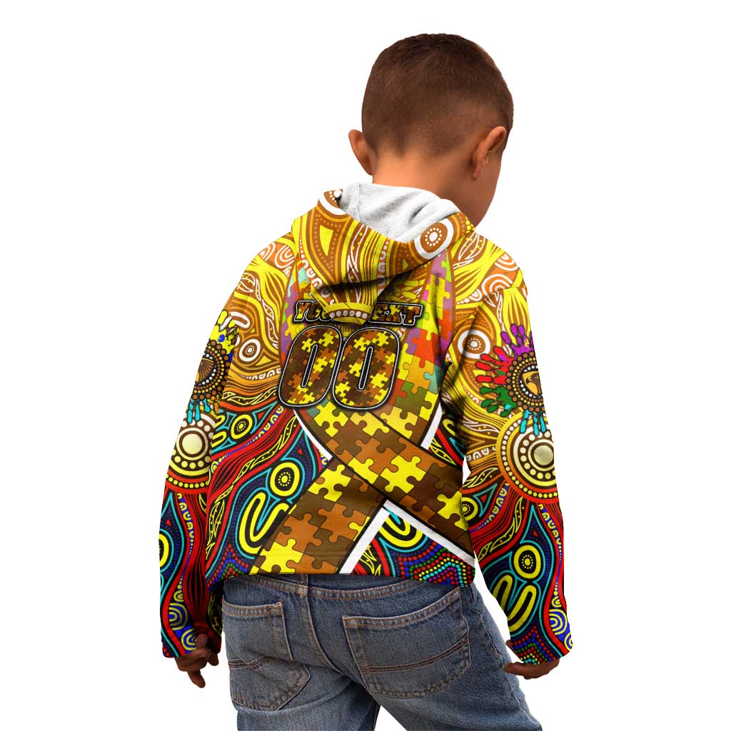 Autism Awareness Australia Hawthorn Hawks Kid Hoodie Aboriginal Indigenous Art