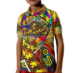 Autism Awareness Australia Hawthorn Hawks Kid Polo Shirt Aboriginal Indigenous Art