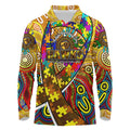Autism Awareness Australia Hawthorn Hawks Long Sleeve Polo Shirt Aboriginal Indigenous Art