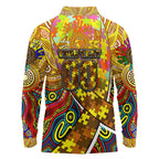 Autism Awareness Australia Hawthorn Hawks Long Sleeve Polo Shirt Aboriginal Indigenous Art