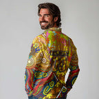 Autism Awareness Australia Hawthorn Hawks Long Sleeve Polo Shirt Aboriginal Indigenous Art