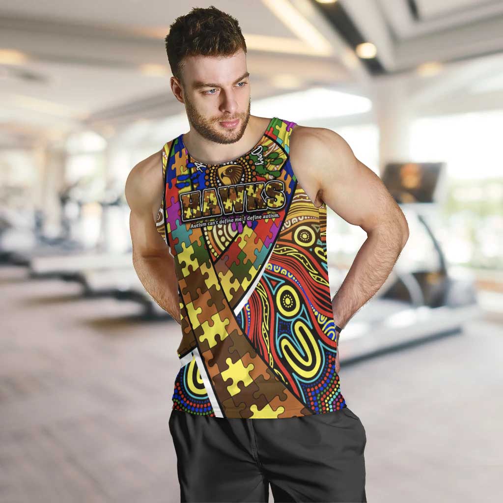 Autism Awareness Australia Hawthorn Hawks Men Tank Top Aboriginal Indigenous Art