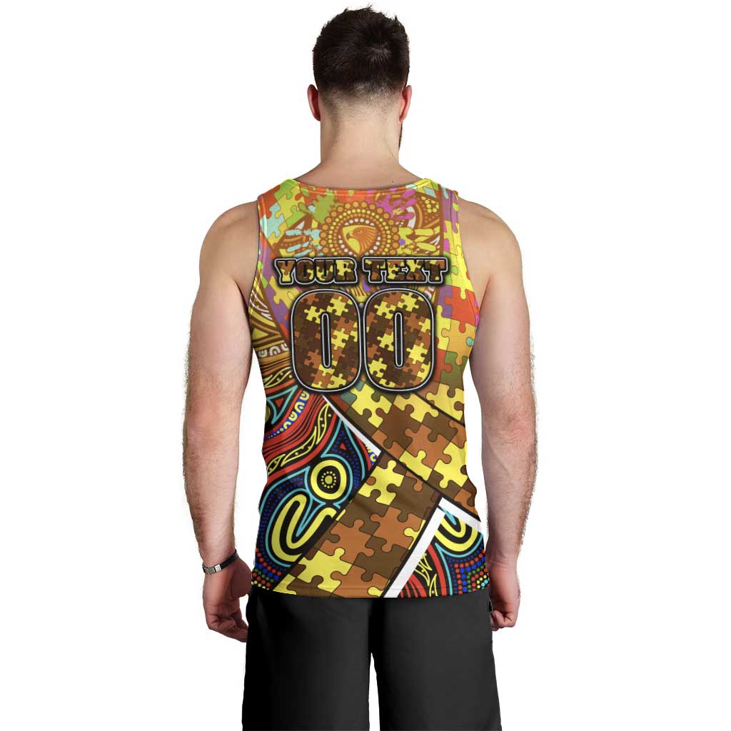 Autism Awareness Australia Hawthorn Hawks Men Tank Top Aboriginal Indigenous Art