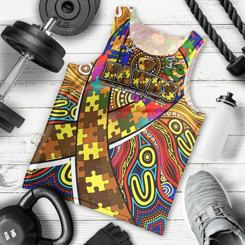 Autism Awareness Australia Hawthorn Hawks Men Tank Top Aboriginal Indigenous Art