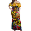 Autism Awareness Australia Hawthorn Hawks Off Shoulder Maxi Dress Aboriginal Indigenous Art