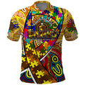 Autism Awareness Australia Hawthorn Hawks Polo Shirt Aboriginal Indigenous Art