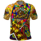 Autism Awareness Australia Hawthorn Hawks Polo Shirt Aboriginal Indigenous Art