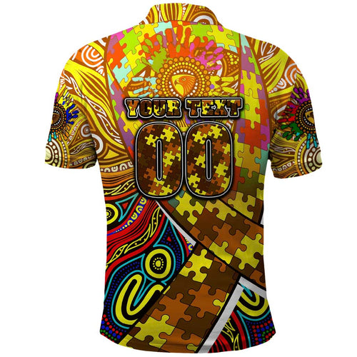 Autism Awareness Australia Hawthorn Hawks Polo Shirt Aboriginal Indigenous Art
