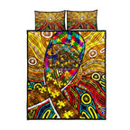 Autism Awareness Australia Hawthorn Hawks Quilt Bed Set Aboriginal Indigenous Art