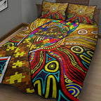 Autism Awareness Australia Hawthorn Hawks Quilt Bed Set Aboriginal Indigenous Art