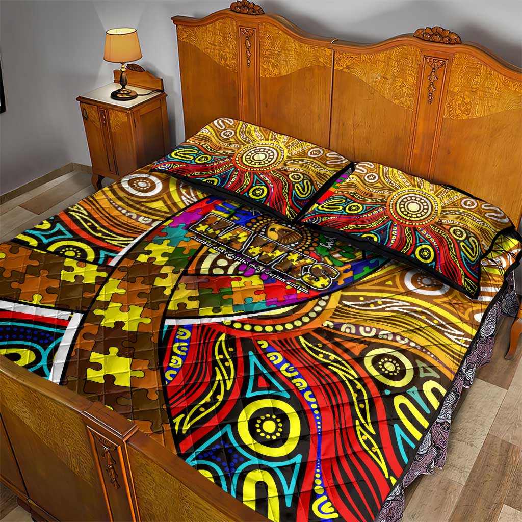Autism Awareness Australia Hawthorn Hawks Quilt Bed Set Aboriginal Indigenous Art