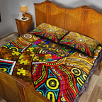 Autism Awareness Australia Hawthorn Hawks Quilt Bed Set Aboriginal Indigenous Art