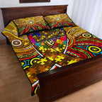 Autism Awareness Australia Hawthorn Hawks Quilt Bed Set Aboriginal Indigenous Art
