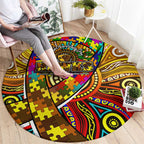 Autism Awareness Australia Hawthorn Hawks Round Carpet Aboriginal Indigenous Art
