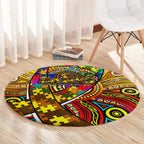 Autism Awareness Australia Hawthorn Hawks Round Carpet Aboriginal Indigenous Art