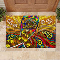 Autism Awareness Australia Hawthorn Hawks Rubber Doormat Aboriginal Indigenous Art