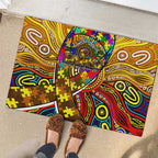 Autism Awareness Australia Hawthorn Hawks Rubber Doormat Aboriginal Indigenous Art