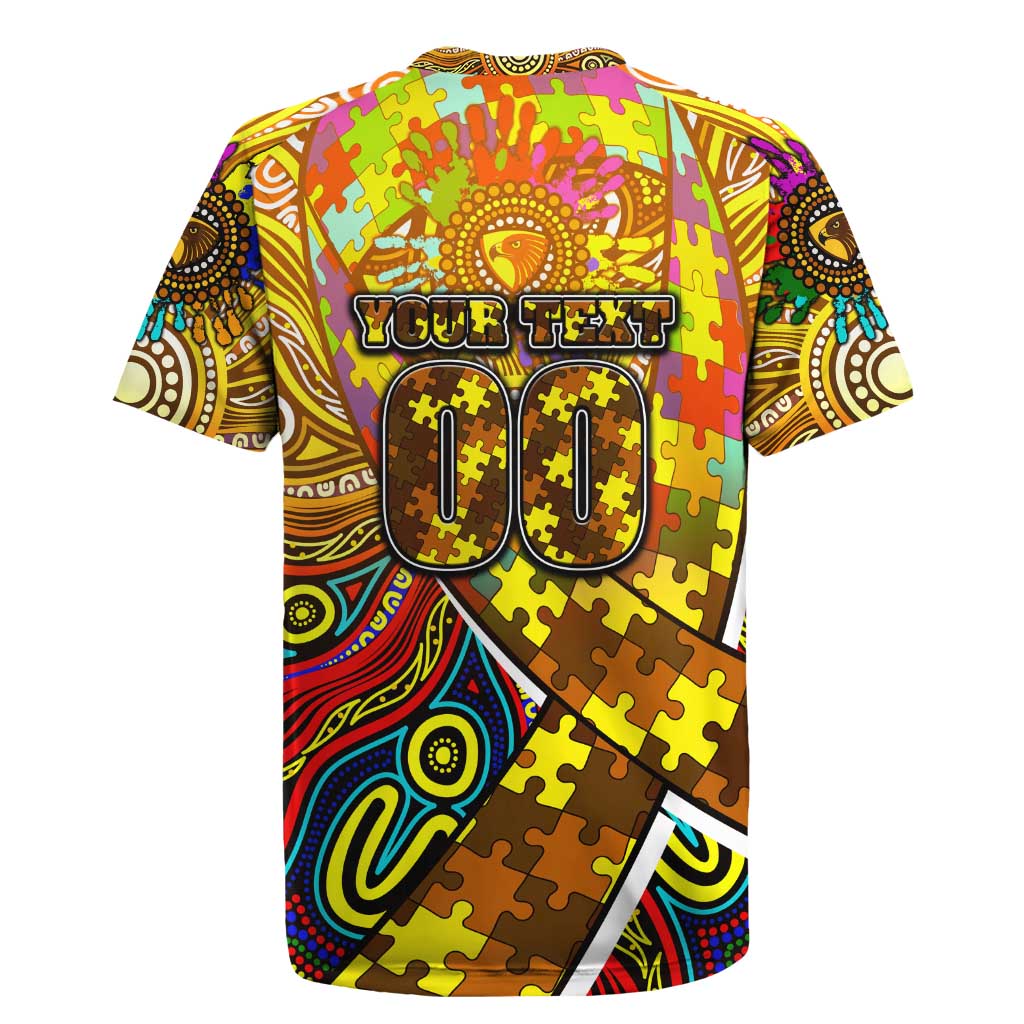 Autism Awareness Australia Hawthorn Hawks Rugby Jersey Aboriginal Indigenous Art