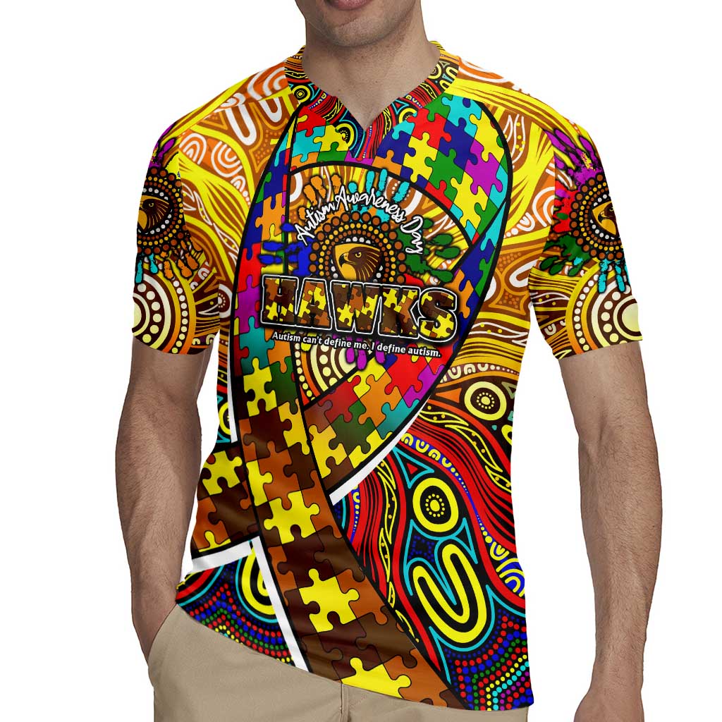 Autism Awareness Australia Hawthorn Hawks Rugby Jersey Aboriginal Indigenous Art