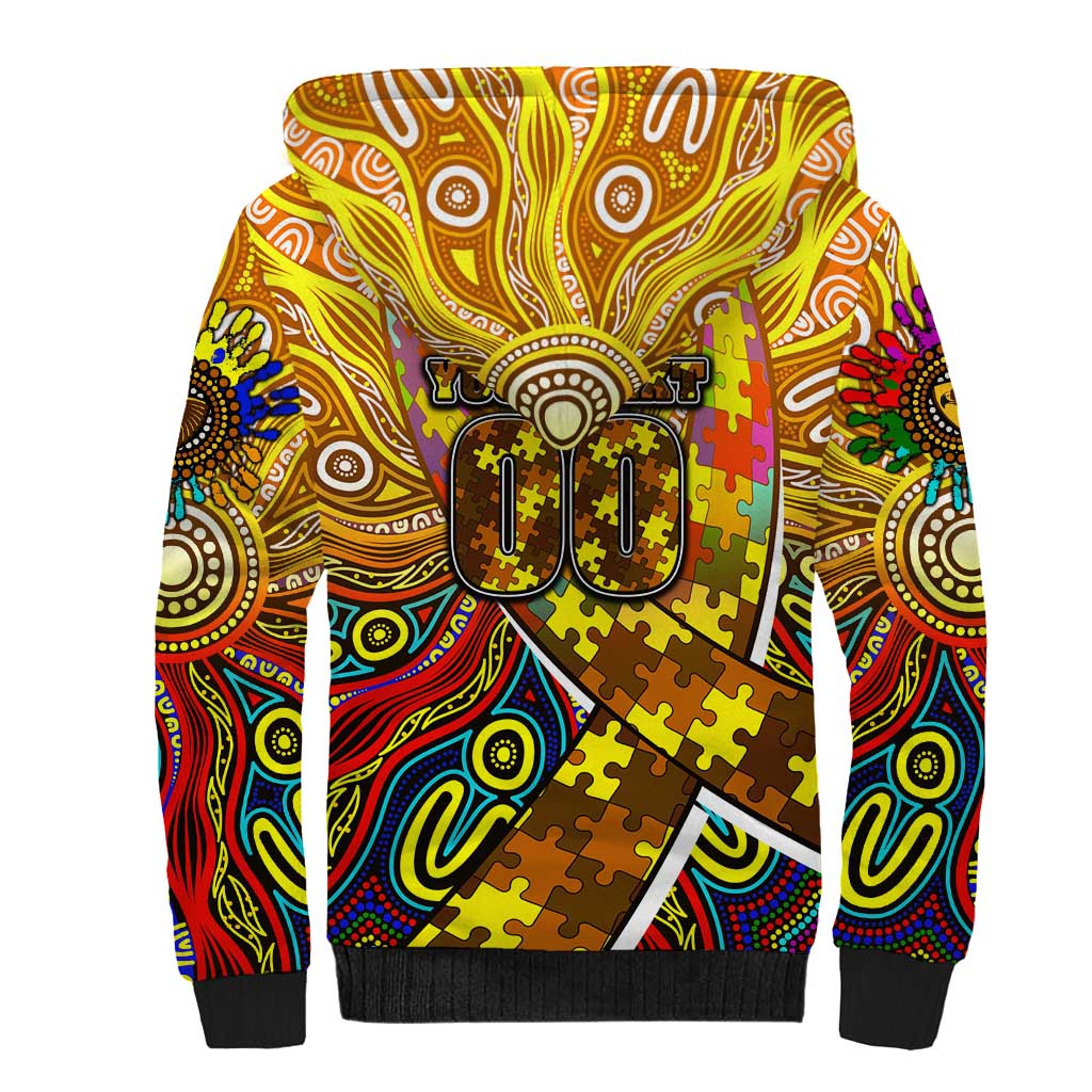 Autism Awareness Australia Hawthorn Hawks Sherpa Hoodie Aboriginal Indigenous Art
