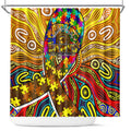 Autism Awareness Australia Hawthorn Hawks Shower Curtain Aboriginal Indigenous Art