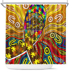 Autism Awareness Australia Hawthorn Hawks Shower Curtain Aboriginal Indigenous Art