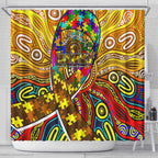 Autism Awareness Australia Hawthorn Hawks Shower Curtain Aboriginal Indigenous Art