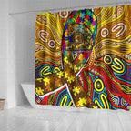 Autism Awareness Australia Hawthorn Hawks Shower Curtain Aboriginal Indigenous Art