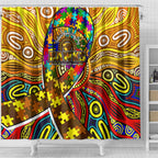 Autism Awareness Australia Hawthorn Hawks Shower Curtain Aboriginal Indigenous Art