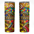 Autism Awareness Australia Hawthorn Hawks Skinny Tumbler Aboriginal Indigenous Art