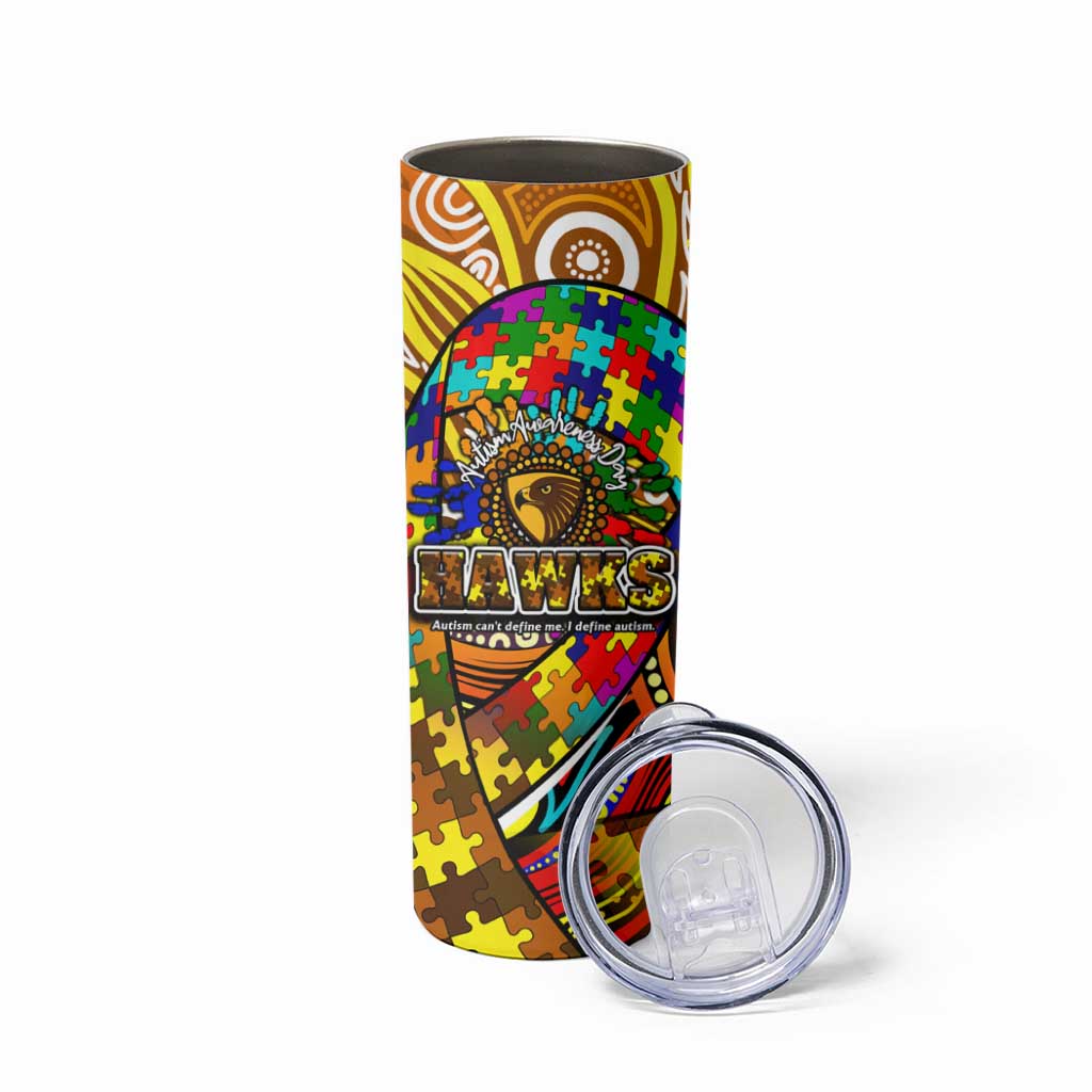 Autism Awareness Australia Hawthorn Hawks Skinny Tumbler Aboriginal Indigenous Art