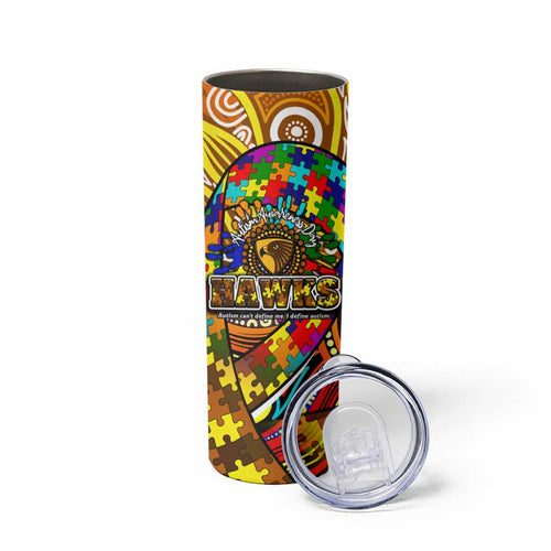 Autism Awareness Australia Hawthorn Hawks Skinny Tumbler Aboriginal Indigenous Art